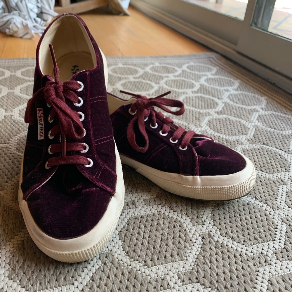 Maroon Velvet Superga’s